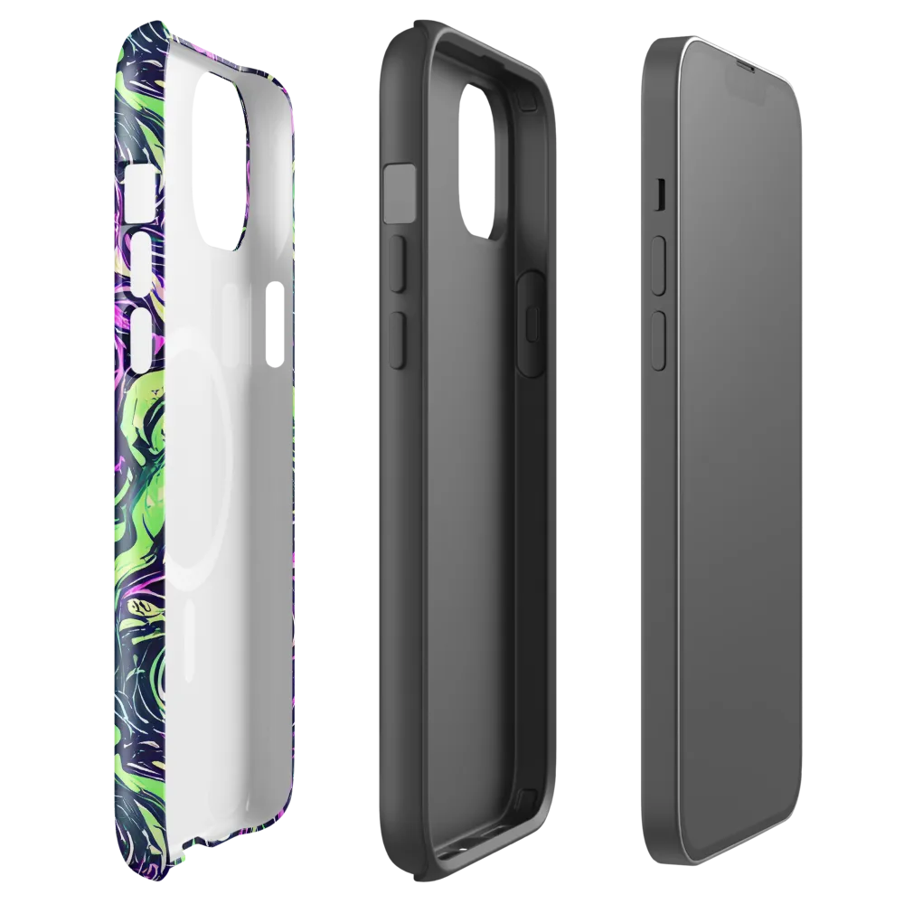 Neon Marbled Bloom on MagSafe Tough Case for iPhone® — Front