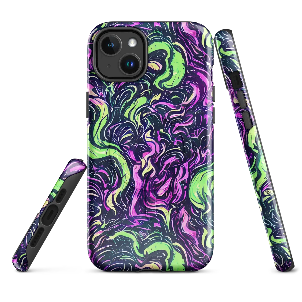 Neon Marbled Bloom on MagSafe Tough Case for iPhone® — Front