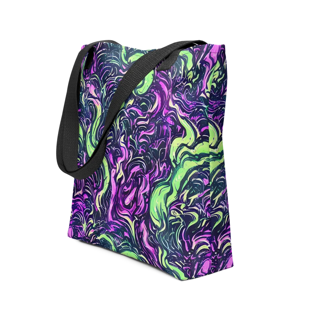 Neon Marbled Bloom on Tote Bag — Front