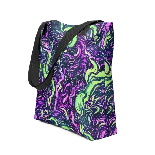 Neon Marbled Bloom on a Tote Bag