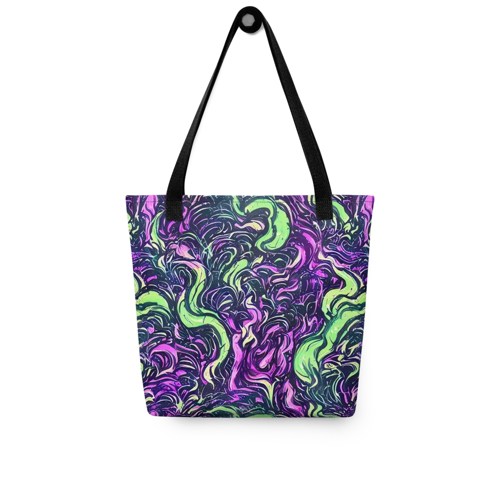 Neon Marbled Bloom on Tote Bag — Front
