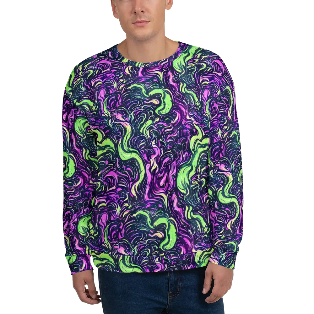 Neon Marbled Bloom on Sweatshirt — Front