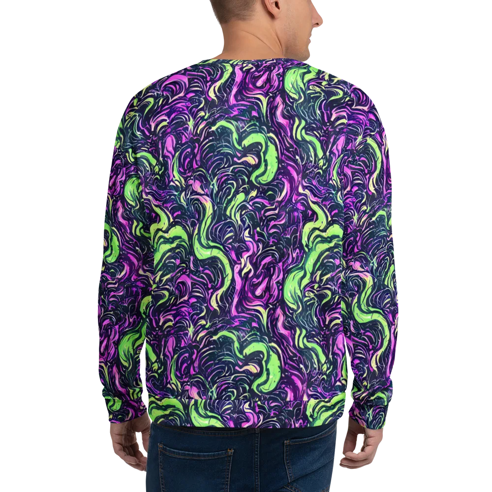 Neon Marbled Bloom on Sweatshirt — Back