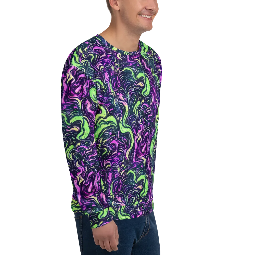 Neon Marbled Bloom on Sweatshirt — Right Front
