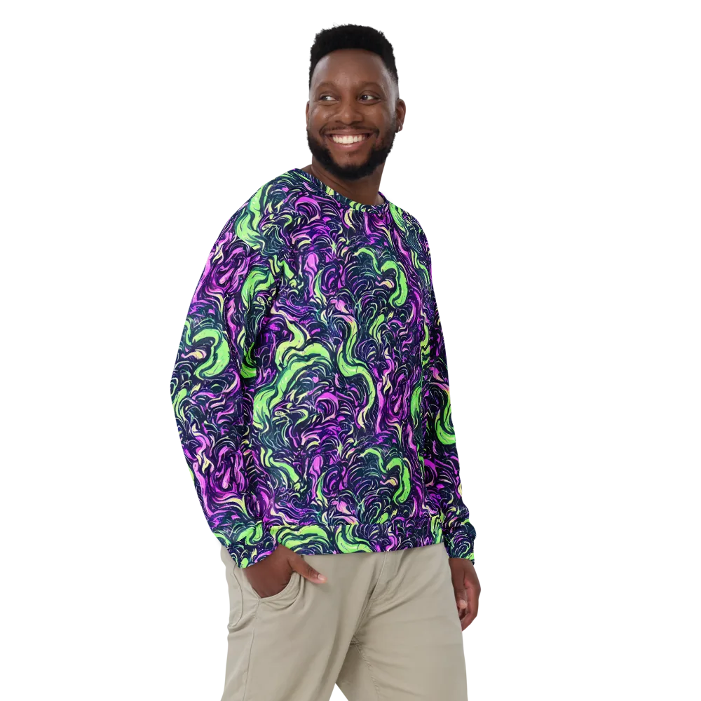 Neon Marbled Bloom on Sweatshirt — Front