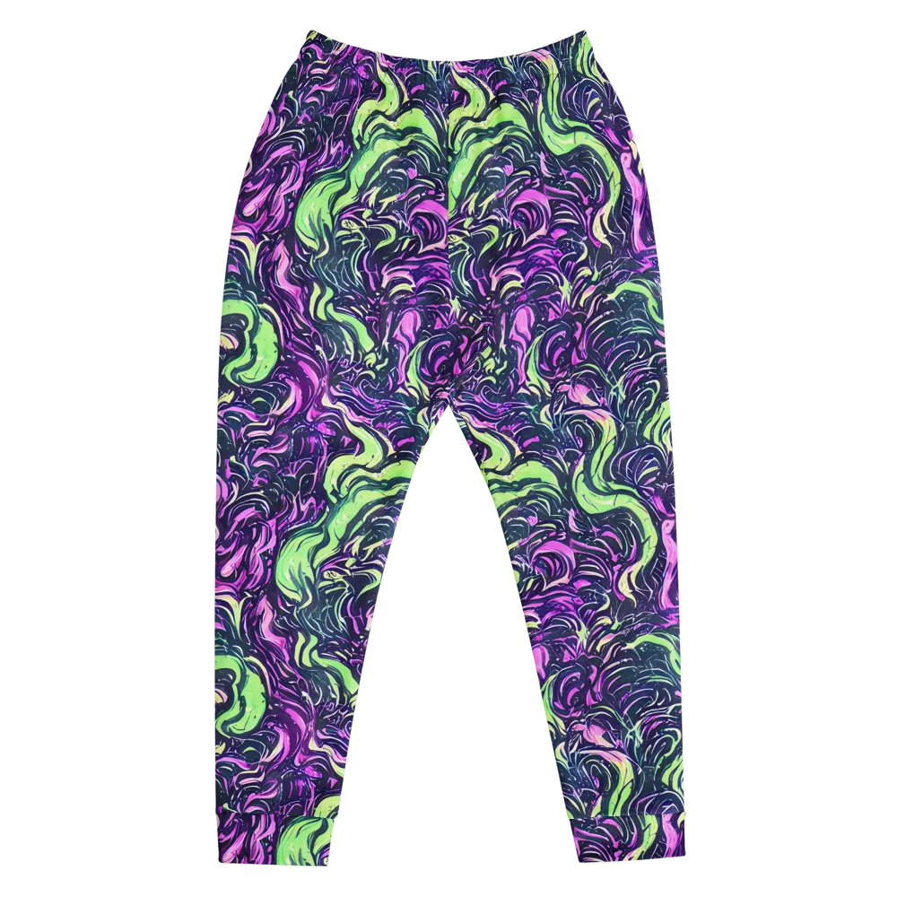 Neon Marbled Bloom on Men's Joggers — Front