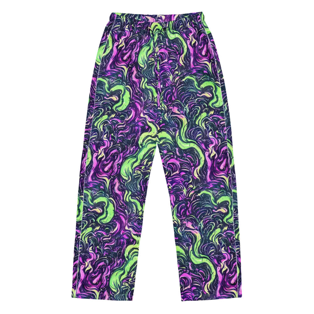 Neon Marbled Bloom on Women's Pajama Pants — Front