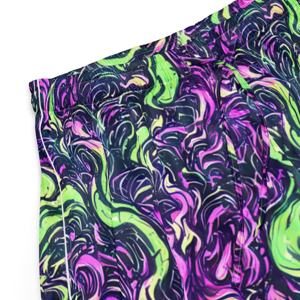Neon Marbled Bloom on Women's Pajama Shorts — Product details