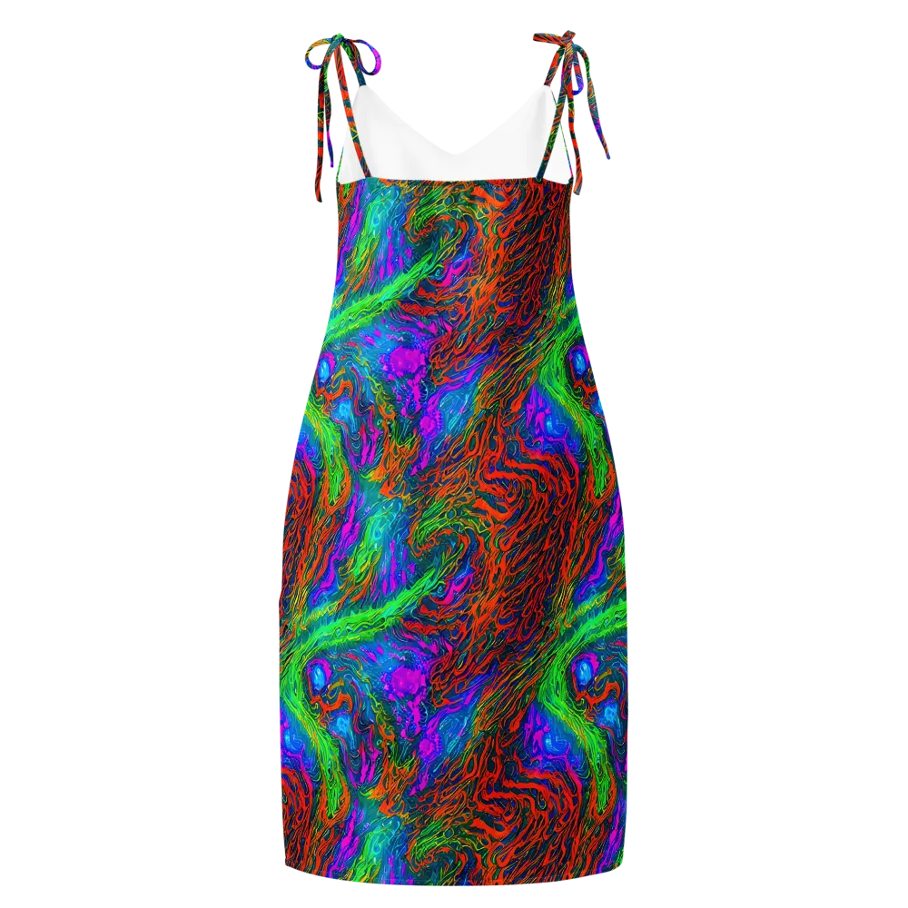 Neon Tidal Fire on Slip Dress — Back