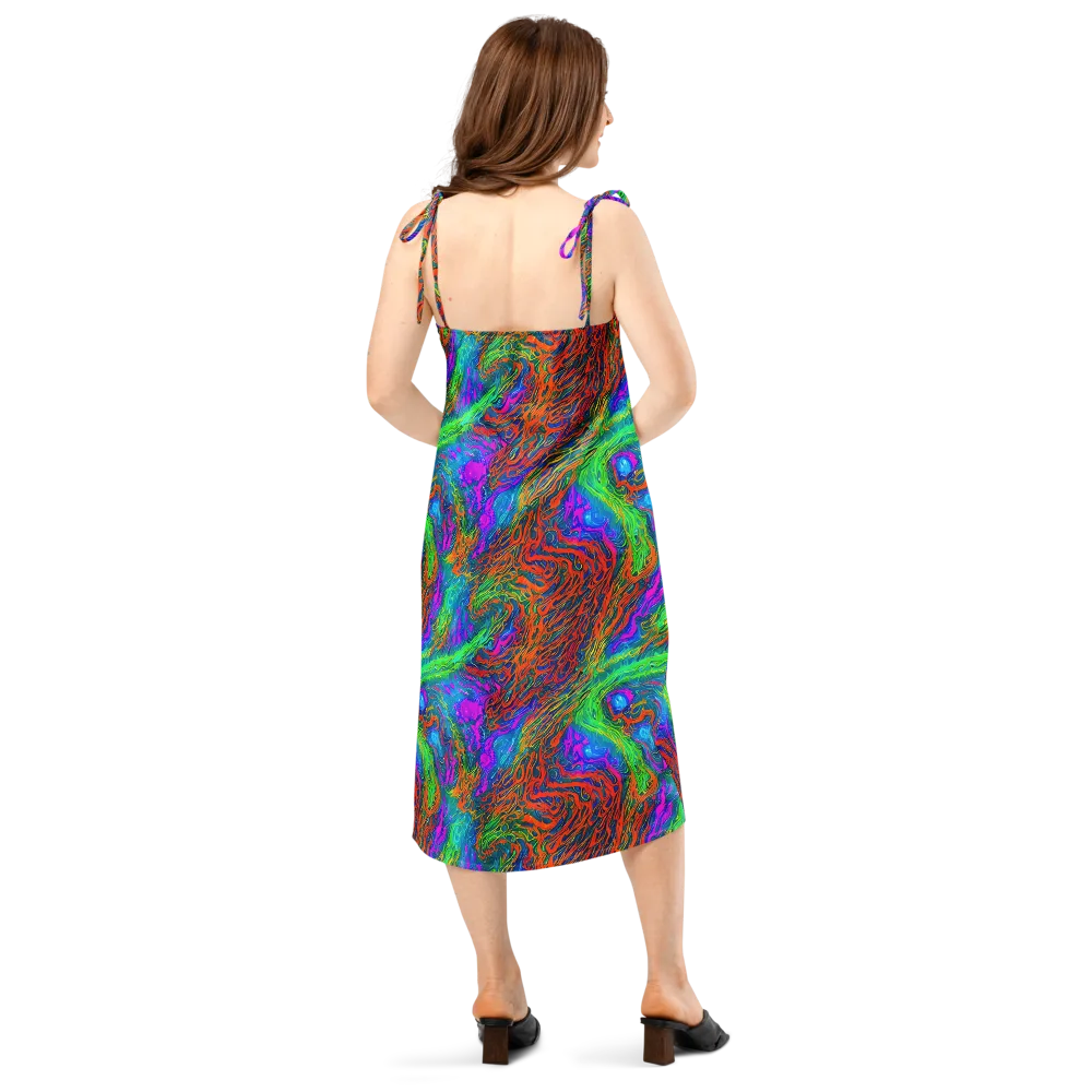 Neon Tidal Fire on Slip Dress — Back