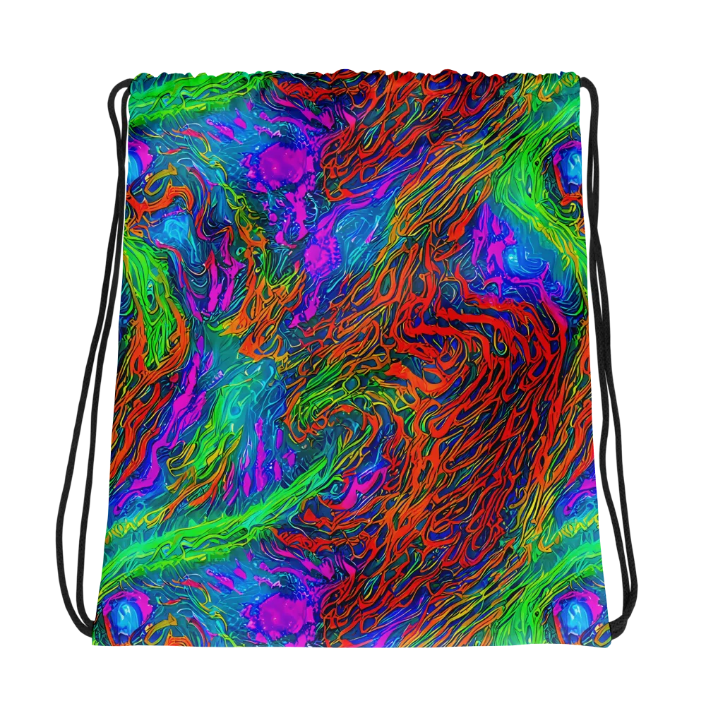 Neon Tidal Fire on Drawstring Bag — Photo