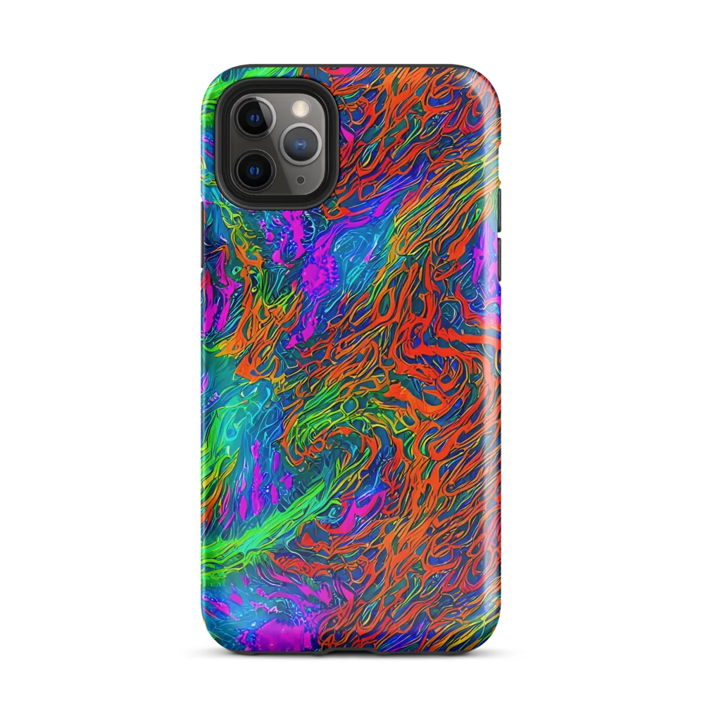 Neon Tidal Fire on Tough Case for iPhone® — Front
