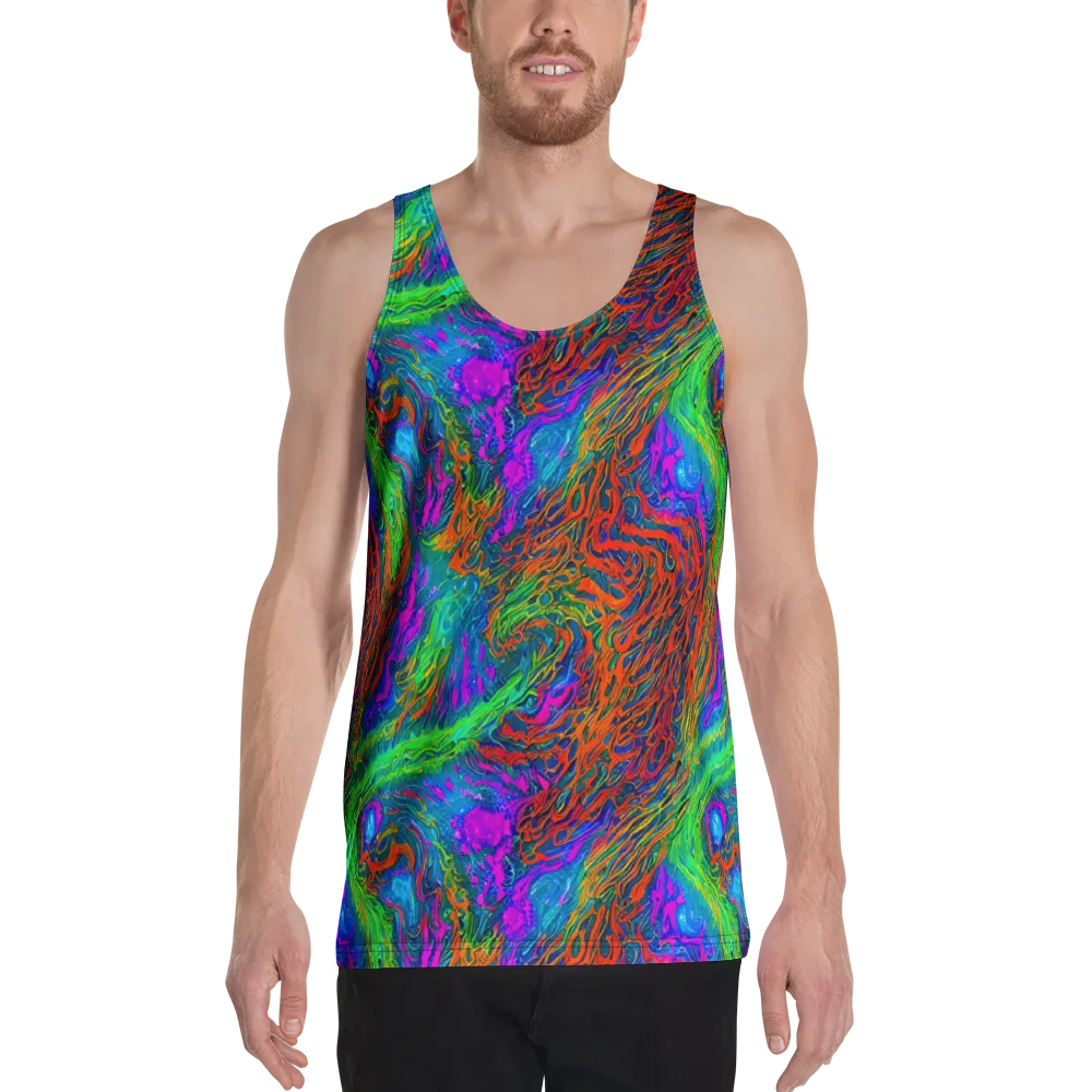 Neon Tidal Fire on Men's Tank Top — Front