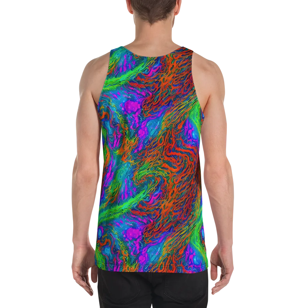 Neon Tidal Fire on Men's Tank Top — Back