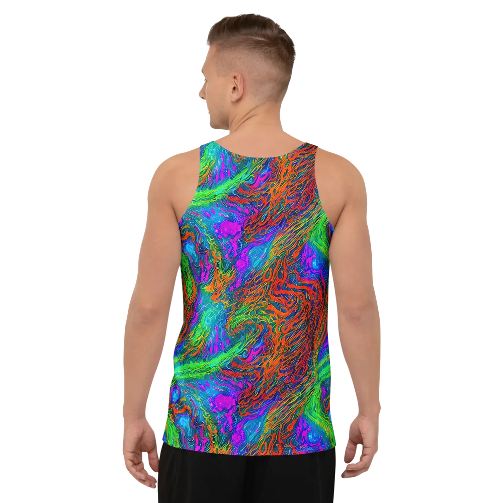 Neon Tidal Fire on Men's Tank Top — Back