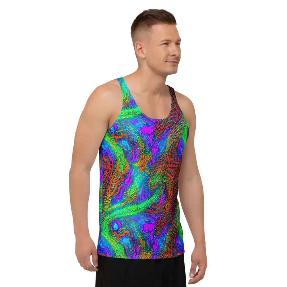 Neon Tidal Fire on Men's Tank Top — Right Front