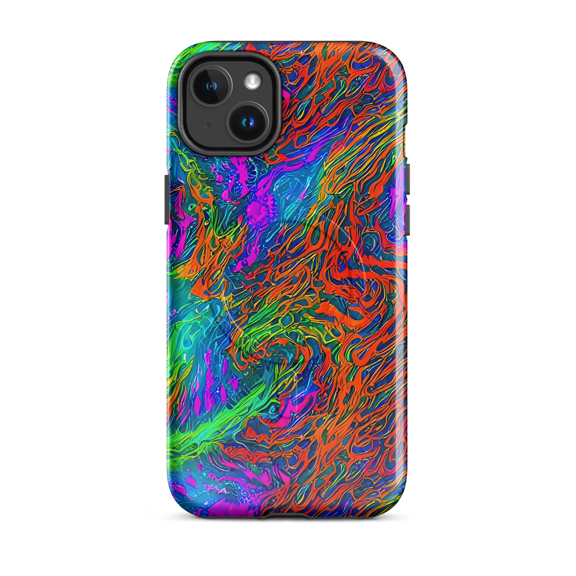 Neon Tidal Fire on MagSafe Tough Case for iPhone® — Front