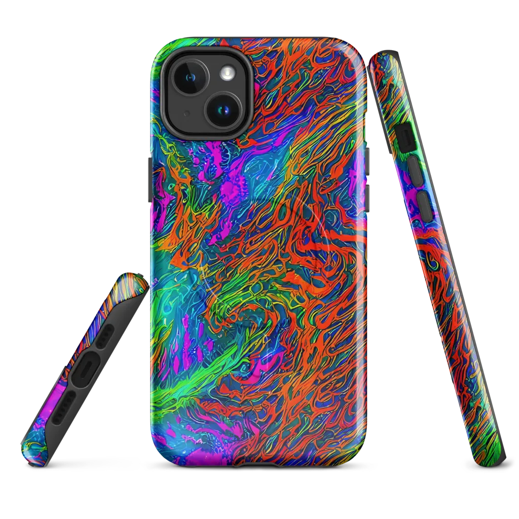 Neon Tidal Fire on MagSafe Tough Case for iPhone® — Front