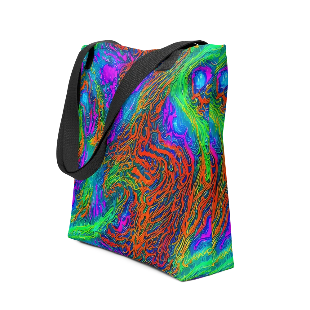 Neon Tidal Fire on Tote Bag — Front