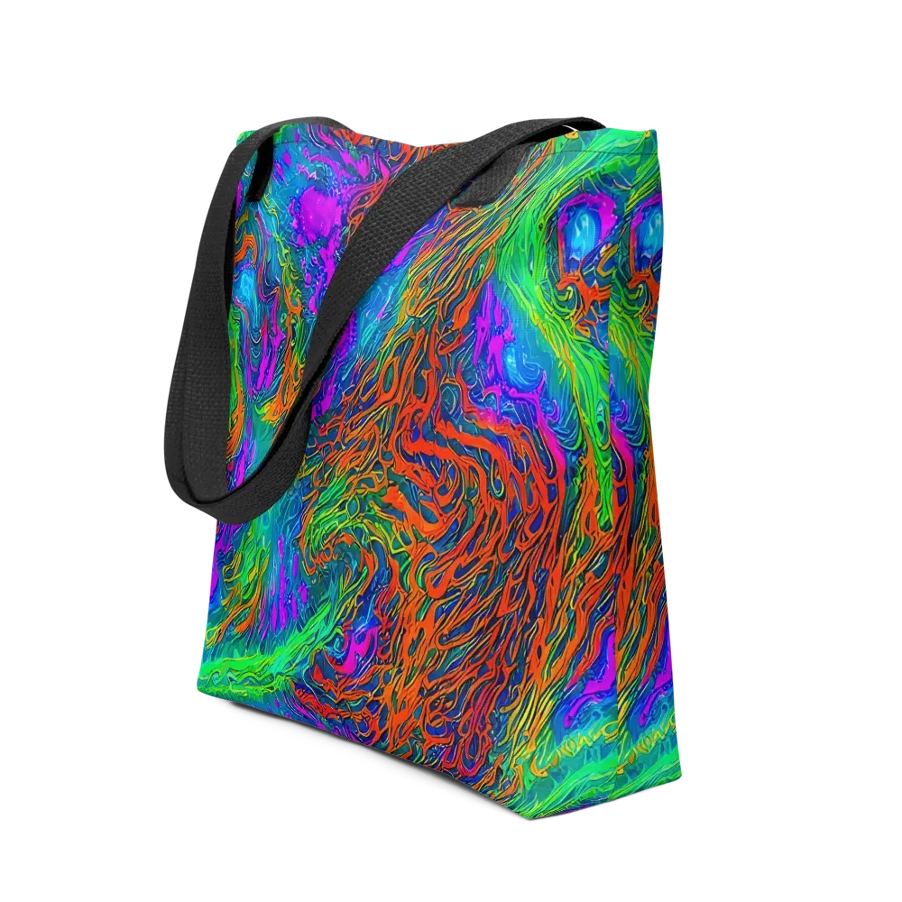 Neon Tidal Fire on Tote Bag — Front