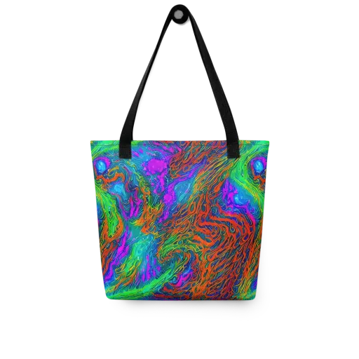 Neon Tidal Fire on a Tote Bag