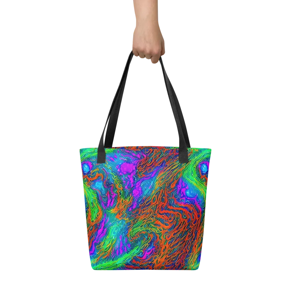 Neon Tidal Fire on Tote Bag — Front