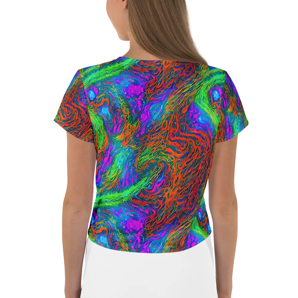 Neon Tidal Fire on Crop Tee — Back