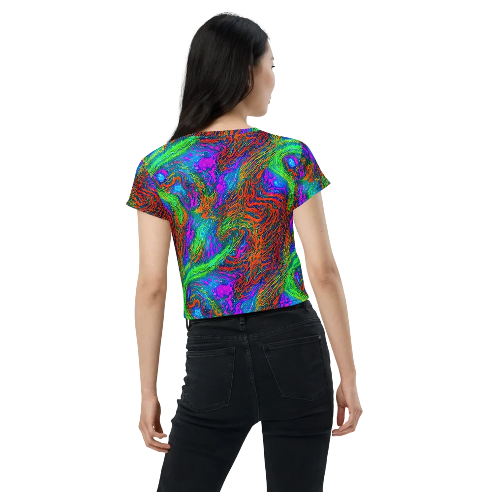 Neon Tidal Fire on Crop Tee — Back