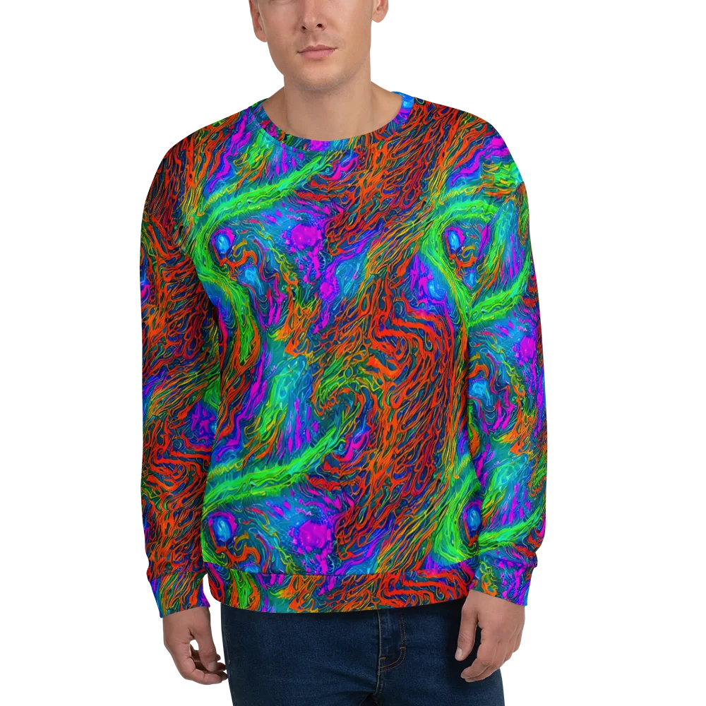Neon Tidal Fire on Sweatshirt — Front