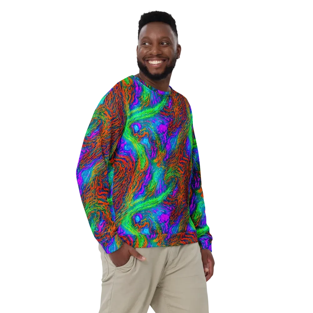 Neon Tidal Fire on Sweatshirt — Front