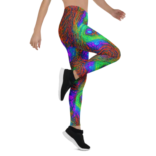 Neon Tidal Fire on a Leggings