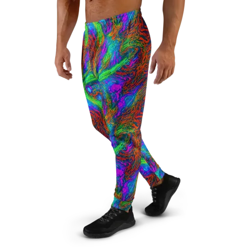 Neon Tidal Fire on a Men's Joggers