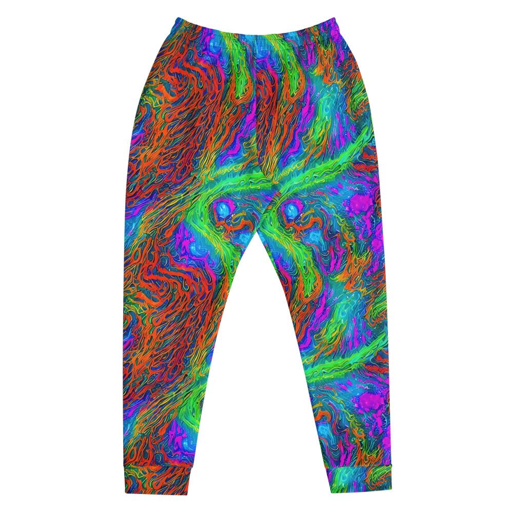 Neon Tidal Fire on Men's Joggers — Front