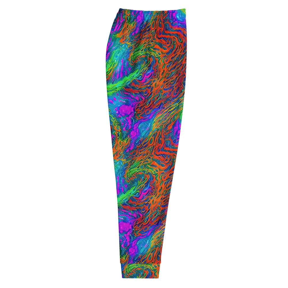 Neon Tidal Fire on Men's Joggers — Right