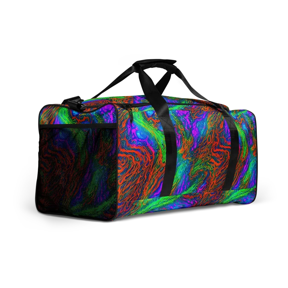 Neon Tidal Fire on Duffle Bag — Right Front