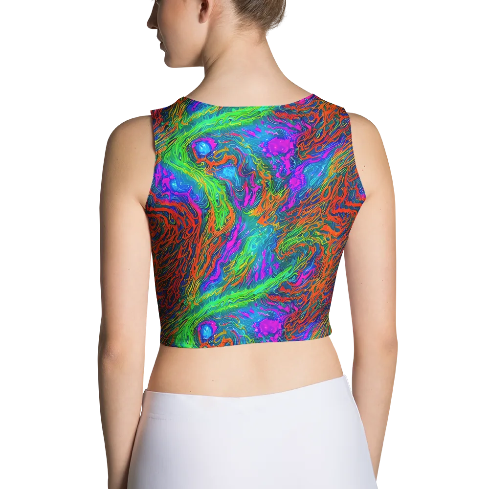 Neon Tidal Fire on Crop Top — Back
