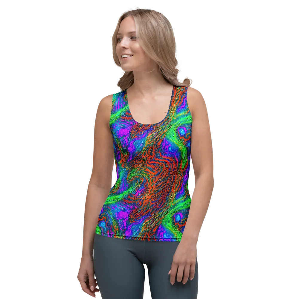 Neon Tidal Fire on Women's Tank Top — Front