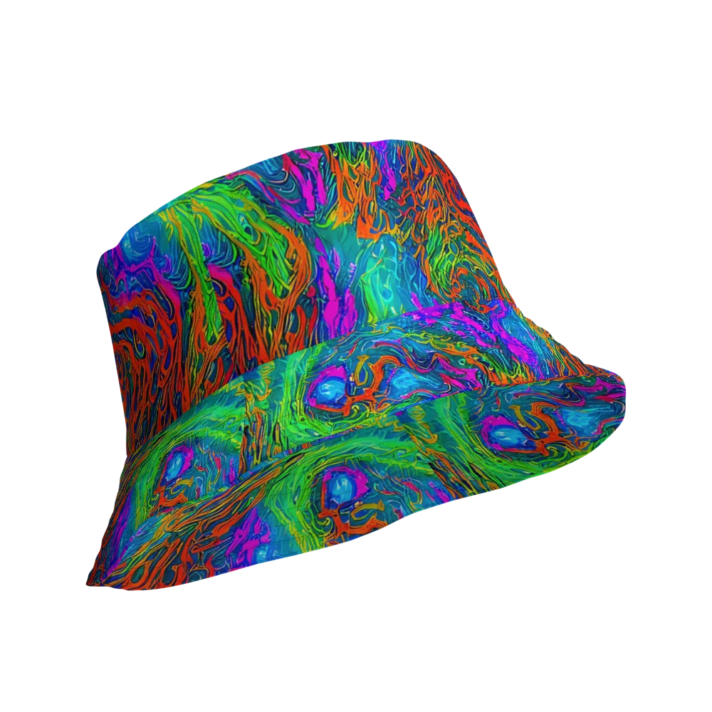 Neon Tidal Fire on Reversible Bucket Hat — Product details Outside