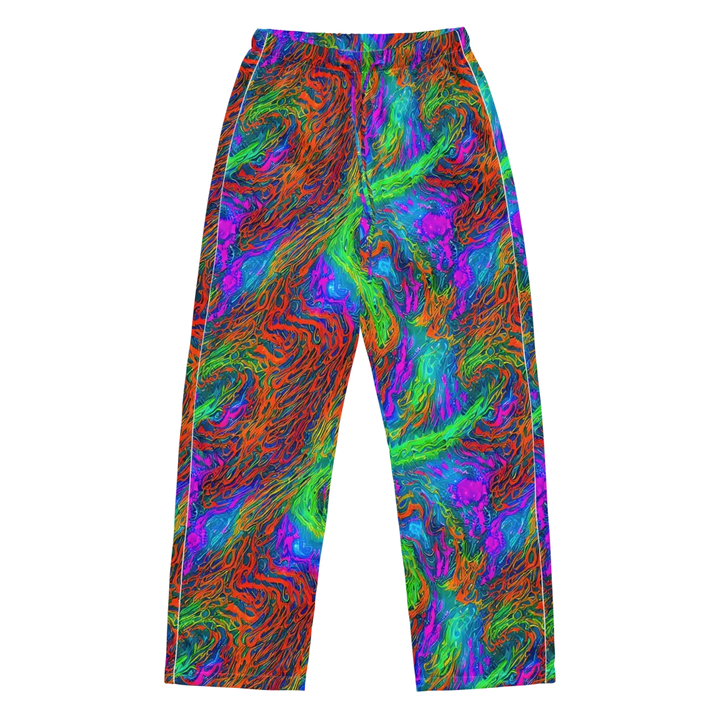 Neon Tidal Fire on Women's Pajama Pants — Front