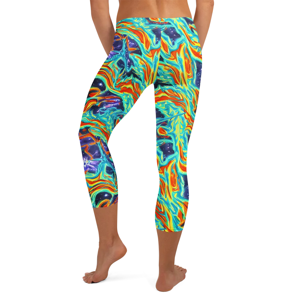 Ultramarine Ember on Capri Leggings — Back
