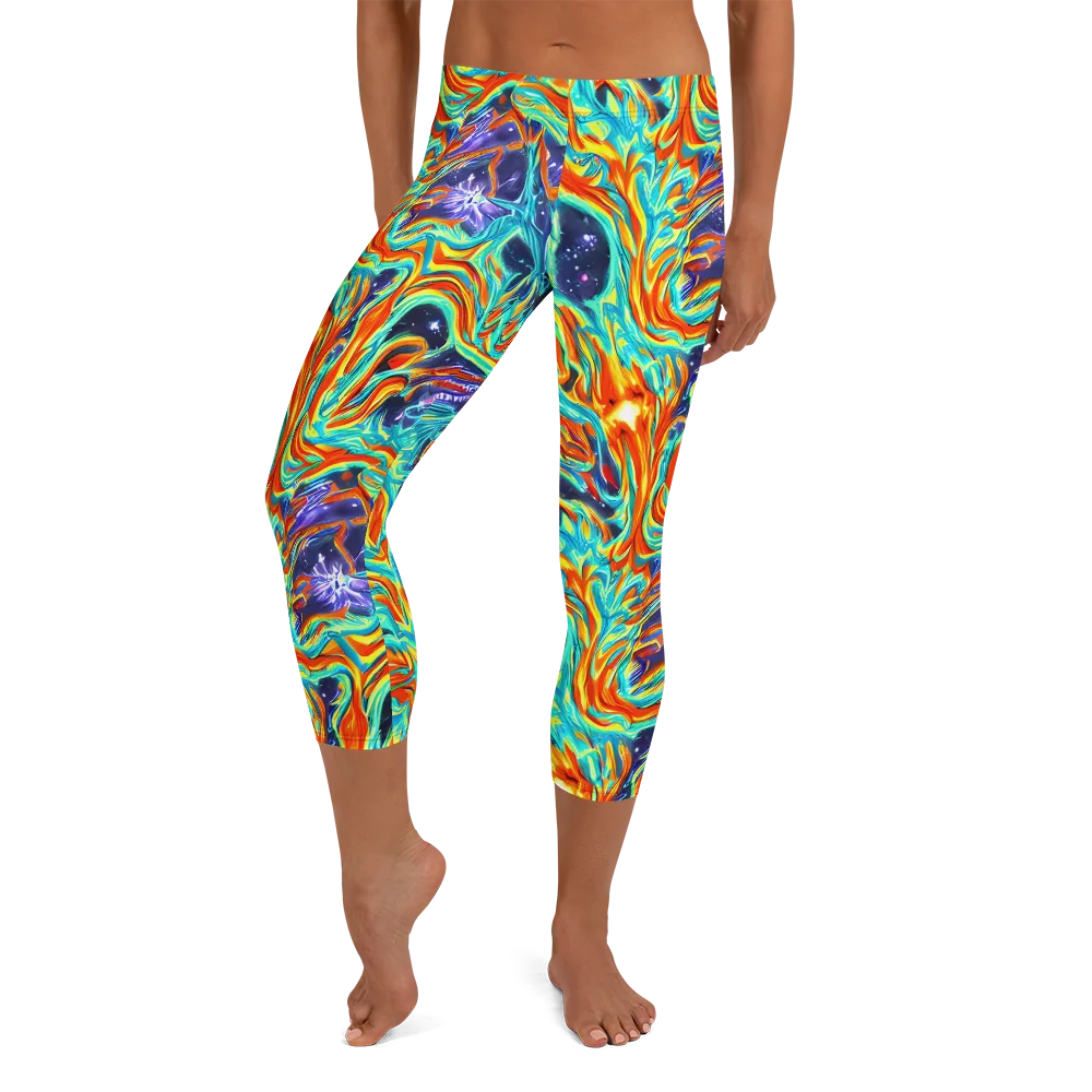 Ultramarine Ember on Capri Leggings — Front
