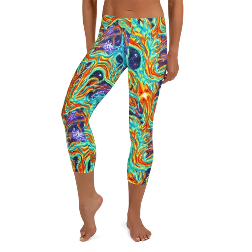 Ultramarine Ember on a Capri Leggings