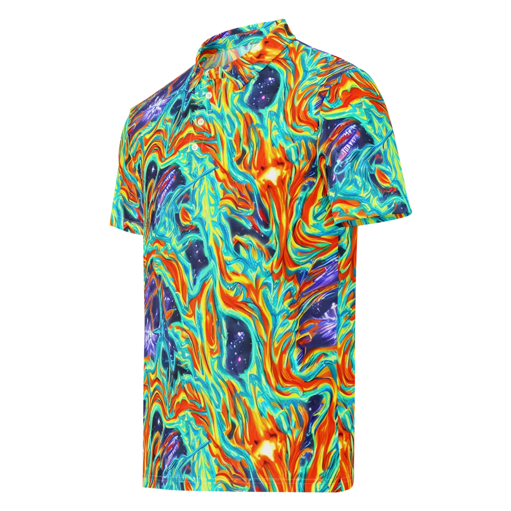 Ultramarine Ember on Men's Slim Fit Polo Shirt — Left Front