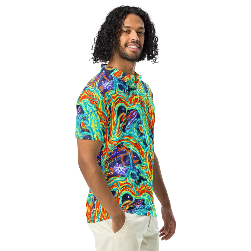 Ultramarine Ember on Men's Slim Fit Polo Shirt — Right Front