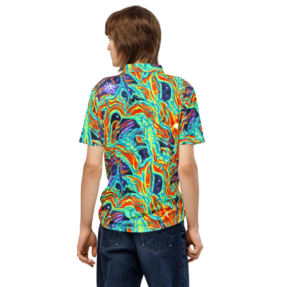 Ultramarine Ember on Men's Slim Fit Polo Shirt — Back
