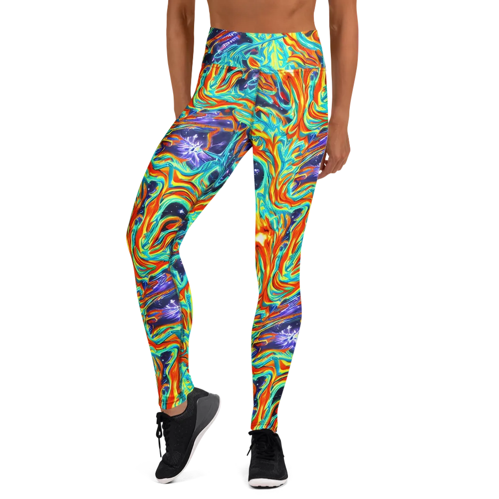 Ultramarine Ember on Yoga Leggings — Front