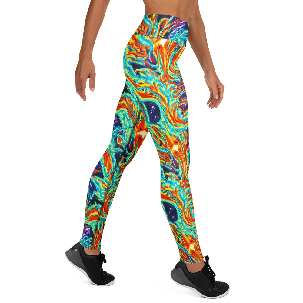 Ultramarine Ember on Yoga Leggings — Right
