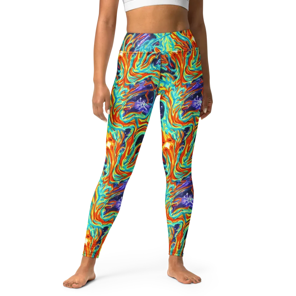 Ultramarine Ember on Yoga Leggings — Front