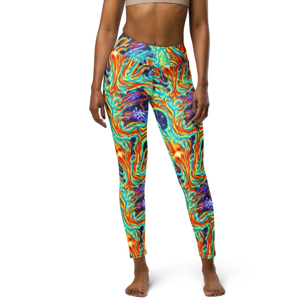 Ultramarine Ember on Yoga Leggings — Front