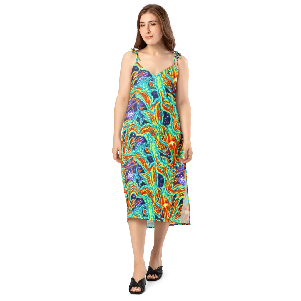 Ultramarine Ember on Slip Dress — Front